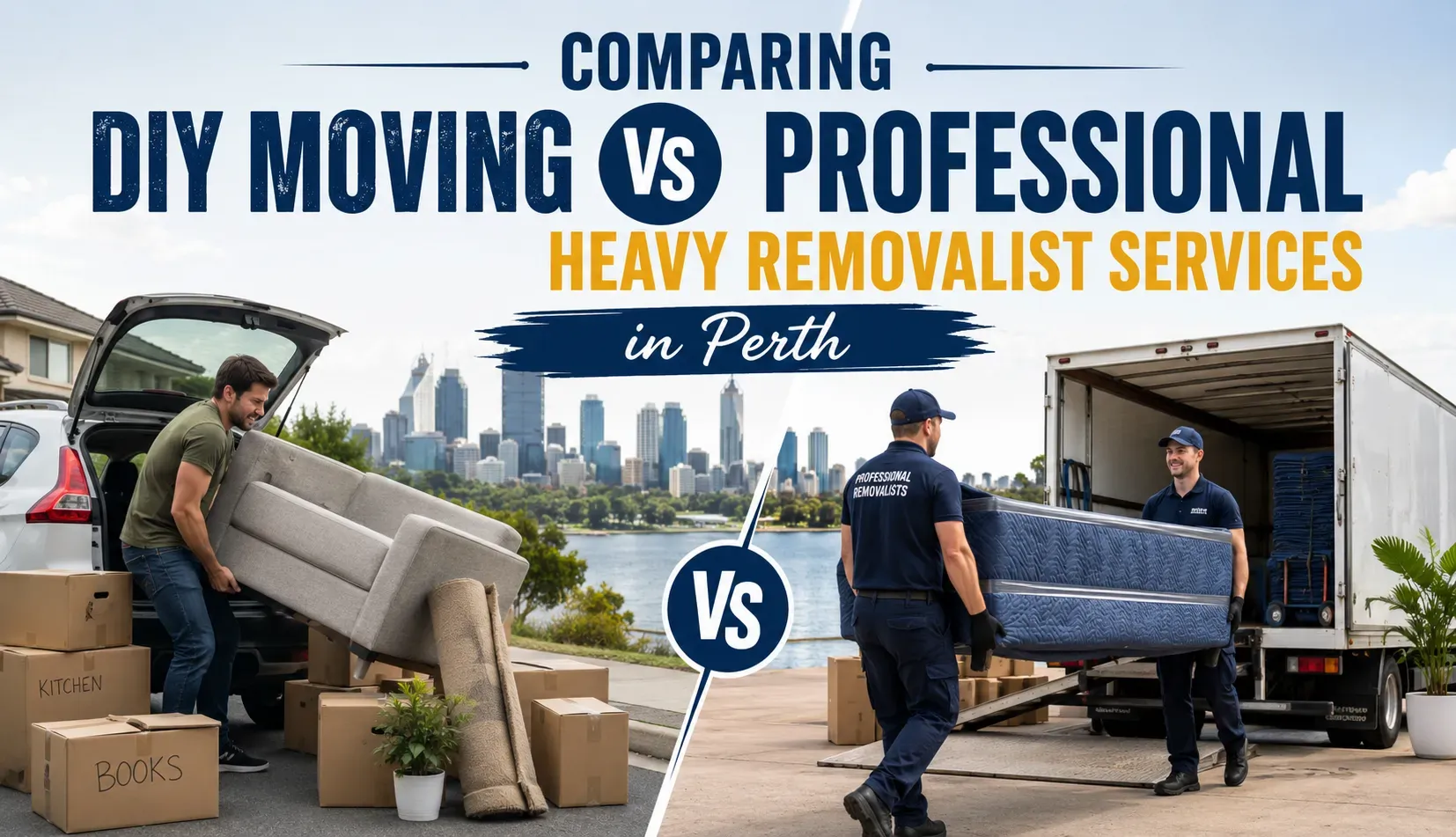 DIY vs professional heavy removalists in Perth for safe and efficient transport of large and heavy items.